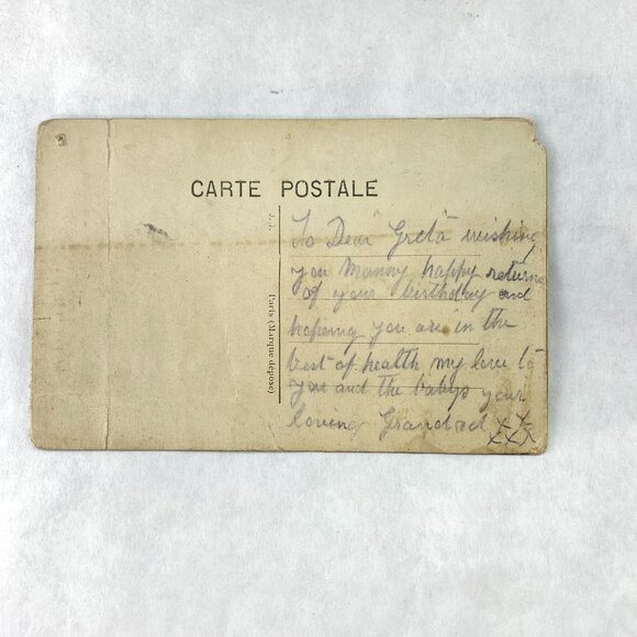 Vintage Hands Across The Sea Embroidered Postcard France and Union Jack Flags - Picture 5 of 10